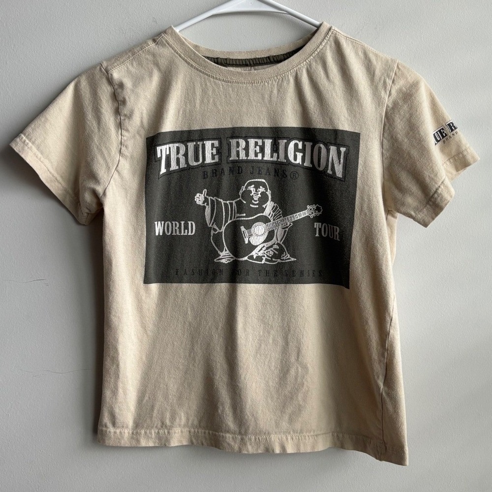 True Religion Beige Graphic Tee Kids 8 - Picture 1 of 6